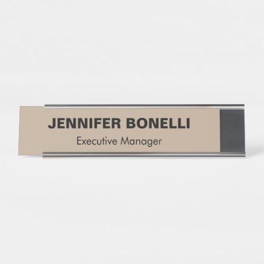 ミニマルトレンディーパーソナライズされたカスタマイズ名 デスクネームプレート (正面)