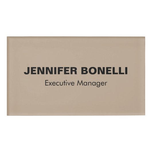 ミニマルトレンディーパーソナライズされたカスタマイズ名 名札 (正面)