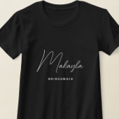 ミニマルトレンディーパーソナライズされたブライドメイド Tシャツ