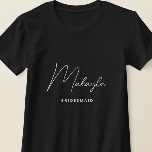 ミニマルトレンディーパーソナライズされたブライドメイド Tシャツ