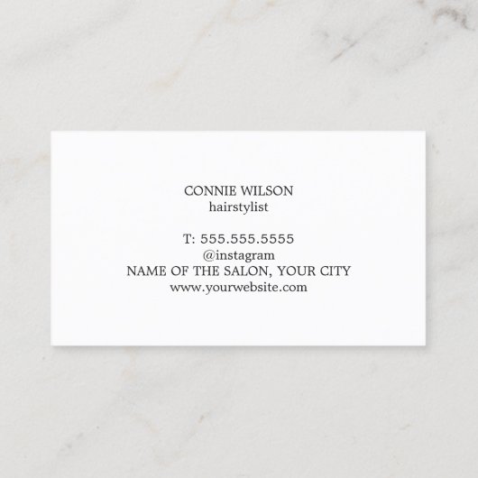 ミニマルトレンディーフェイククラフト美容師 名刺 (裏面)