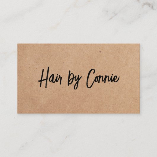 ミニマルトレンディーフェイククラフト美容師 名刺 (正面)