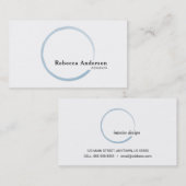 ミニマルトレンディーブルーウォーターカラーサークル 名刺 (正面/裏面)