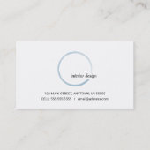 ミニマルトレンディーブルーウォーターカラーサークル 名刺 (裏面)