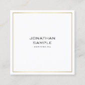 ミニマルトレンディープロフェッショナルエレガント金ゴールドルック スクエア名刺 (正面)