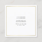 ミニマルトレンディープロフェッショナルエレガント金ゴールドルック スクエア名刺 (裏面)