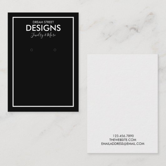 ミニマルトレンディーモダンイヤリング表示カード 名刺 (正面/裏面)