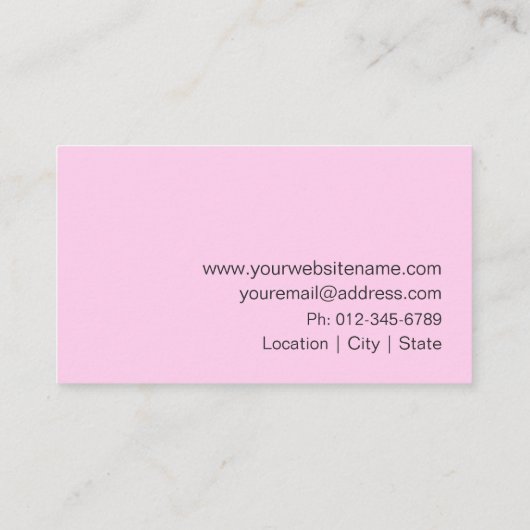 ミニマルトレンディーモダンピンクビジネスカード 名刺 (裏面)