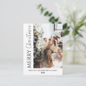 ミニマルトレンディーモダンフォトファミリークリスマス シーズンポストカード (スタンド正面)