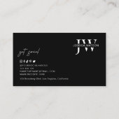 ミニマルトレンディーモノグラムシックブラック&ホワイト 名刺 (裏面)