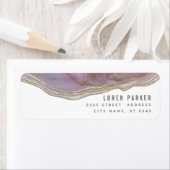 ミニマルトレンディーラベンダー大理石アゲート ラベル (インサイチュ)