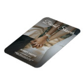 ミニマルトレンディー交換フォトブライダルシャワーカード マグネット (左側)