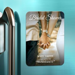 ミニマルトレンディー交換フォトブライダルシャワーカード マグネット