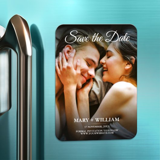 ミニマルトレンディー写真の置き換え日付カードの保存 マグネット