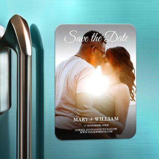 ミニマルトレンディー写真の置き換え日付カードの保存 マグネット