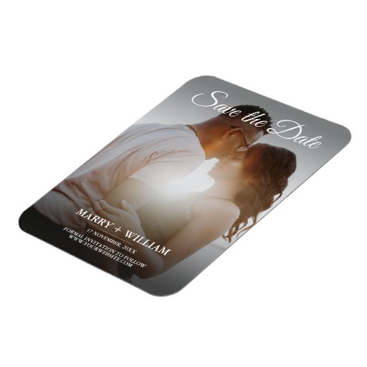 ミニマルトレンディー写真の置き換え日付カードの保存 マグネット (左側)