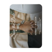 ミニマルトレンディー写真の置き換え日付カードの保存 マグネット (縦)