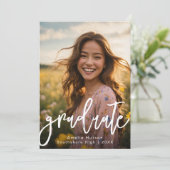 ミニマルトレンディー写真卒業のお知らせ 招待状 (スタンド正面)