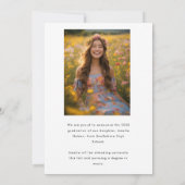 ミニマルトレンディー写真卒業のお知らせ 招待状 (裏面)