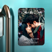 ミニマルトレンディー写真日付の結婚ギフトを保存 マグネット