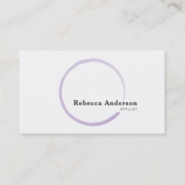 ミニマルトレンディー紫色の水彩円 名刺