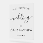 ミニマルトレンディー結婚の歓迎 アクリルサイン (傾斜)