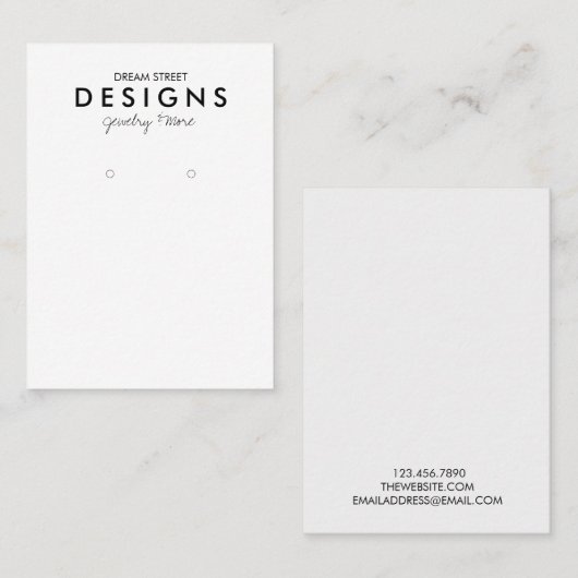 ミニマルトレンディーInstagramイヤリング表示カード 名刺 (正面/裏面)