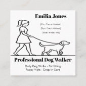 ミニマルドッグウォーカー名刺(ハートポー付) スクエア名刺 (正面)