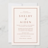 ミニマルニュートラルモダン結婚テラコッタ 招待状 (正面)