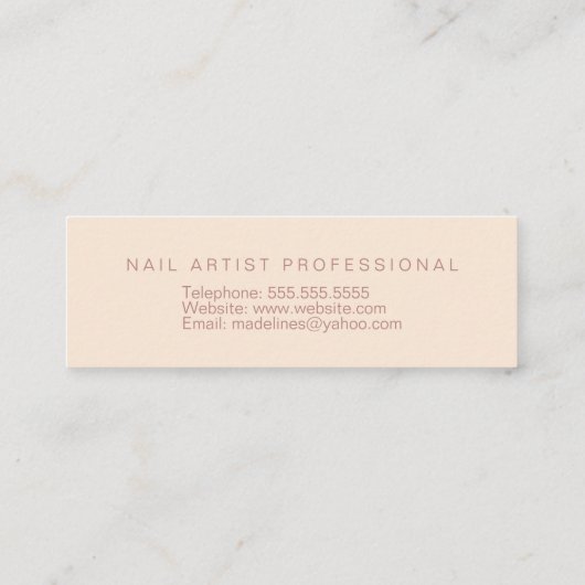 ミニマルネイリストサロン金ゴールドポーランド スキニー名刺 (裏面)