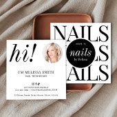 ミニマルネイルアーティストサロンマニキュアモダン写真 スクエア名刺