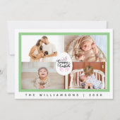 ミニマルハッピーイースターBunny Four Photo Collage シーズンカード (正面)