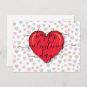 ミニマルハッピーバレンタインデー シーズンポストカード (正面/裏面)