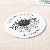 ミニマルハローウィンパーティスパイダーウェブデコール ラウンドペーパーコースター (アングル)