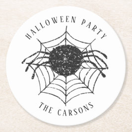 ミニマルハローウィンパーティスパイダーウェブデコール ラウンドペーパーコースター