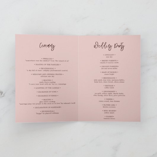 ミニマルハートが式結婚カードに絡み合った ノートカード (内部)