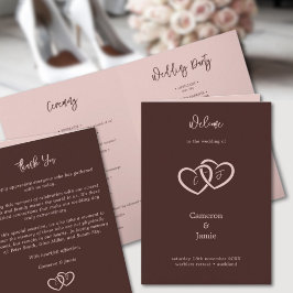 ミニマルハートが式結婚カードに絡み合った ノートカード