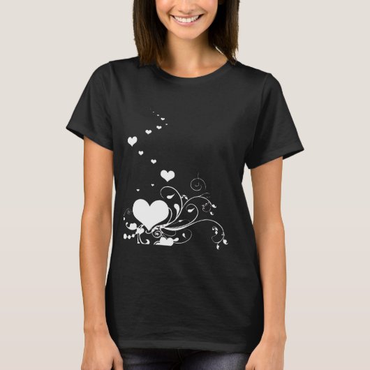 ミニマルハートと優雅な装飾 Tシャツ (正面)