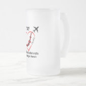 ミニマルハートと飛行機 フロストグラスビールジョッキ (正面右)