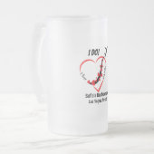 ミニマルハートと飛行機 フロストグラスビールジョッキ (正面左)