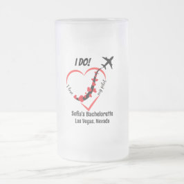 ミニマルハートと飛行機 フロストグラスビールジョッキ