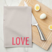 ミニマルハートの木のバレンタインデザイン キッチンタオル (四つ折り)