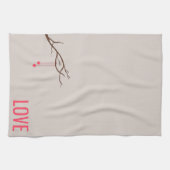 ミニマルハートの木のバレンタインデザイン キッチンタオル (横)