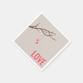 ミニマルハートの木のバレンタインデザイン スタンダードカクテルナプキン (角)
