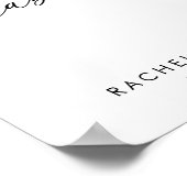 ミニマルハートスクリプトキッズテーブル結婚のサイン ポスター (角)