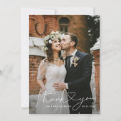 ミニマルハートスクリプトホワイト サンキューカード (正面)