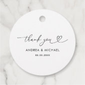 ミニマルハートスクリプト結婚デリケートありがとう フェイバータグ (裏面)