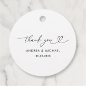 ミニマルハートスクリプト結婚デリケートありがとう フェイバータグ (正面)