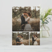 ミニマルハートス結婚クリプトのPhoto Collage サンキューカード (スタンド正面)
