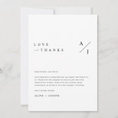 ミニマルハートス結婚クリプトのPhoto Collage サンキューカード (裏面)